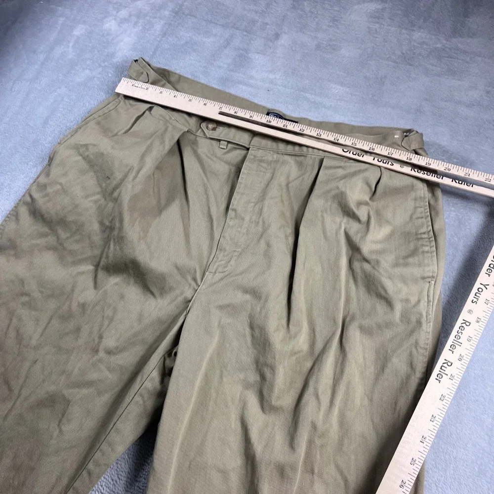 Polo Ralph Lauren Mens 42x30 Pleated Chino Pants Khaki Tan Made in USA Adjusters